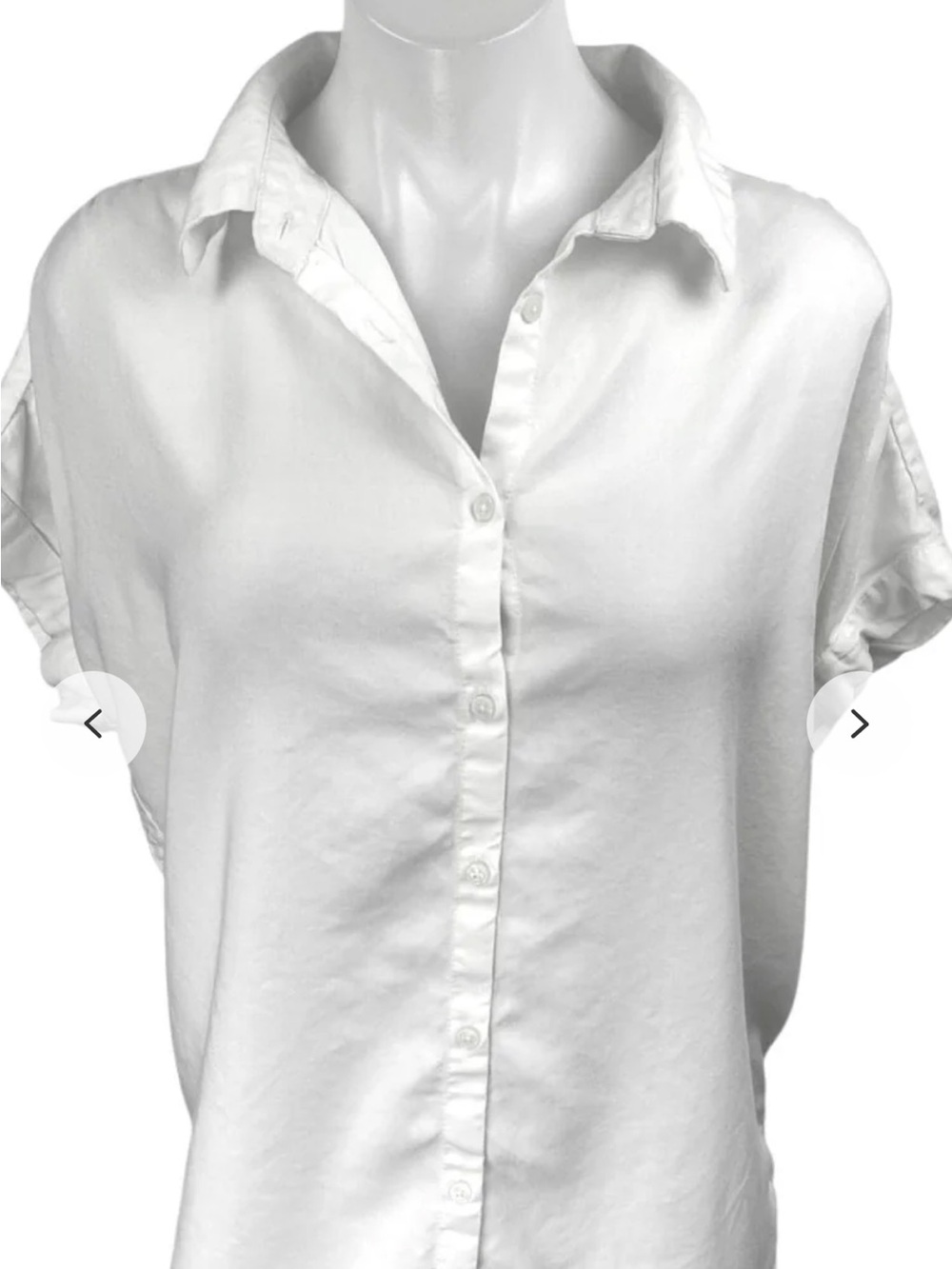 Quince White Short-Sleeve Button-Down Women's Shirt